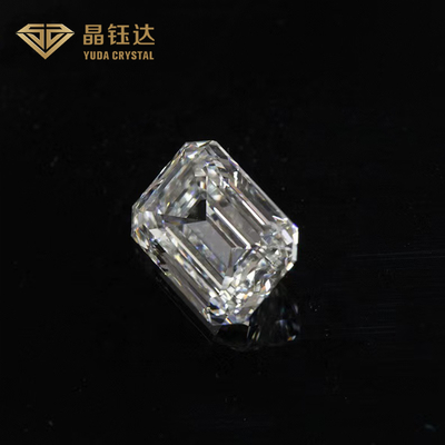 Excelente corte de esmeralda de forma elegante HPHT Laboratorio creado diamante pulido para anillos