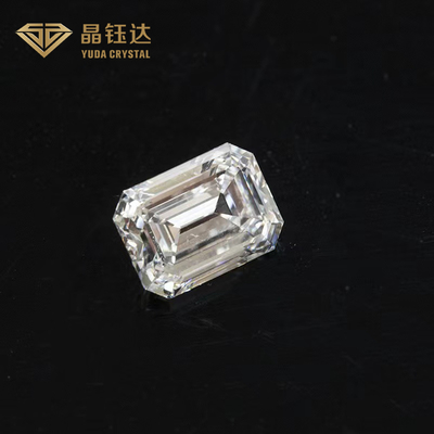 Excelente corte de esmeralda de forma elegante HPHT Laboratorio creado diamante pulido para anillos